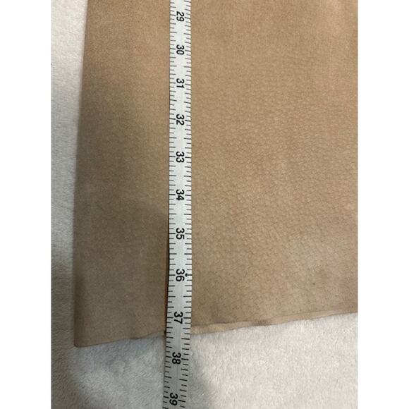 BOSTON PROPER Tan Suede Leather Panel Midi Skirt Boho Chic Boho Cottage Size 14 - Picture 4 of 16